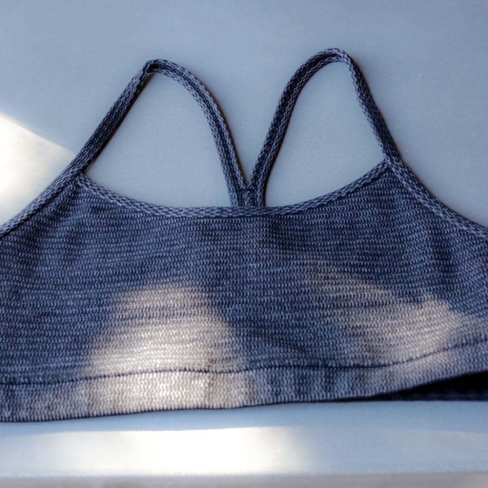 Lululemon Flow Y Bra IV Heathered Black / Black